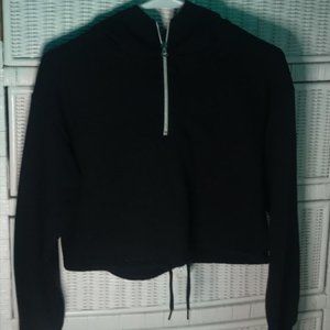 Forever 21 Black Cropped Zip Up Hoodie